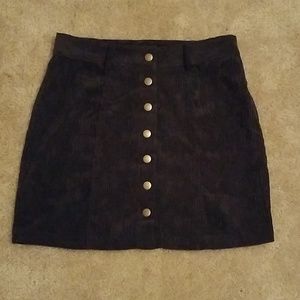 Corduroy button down skirt